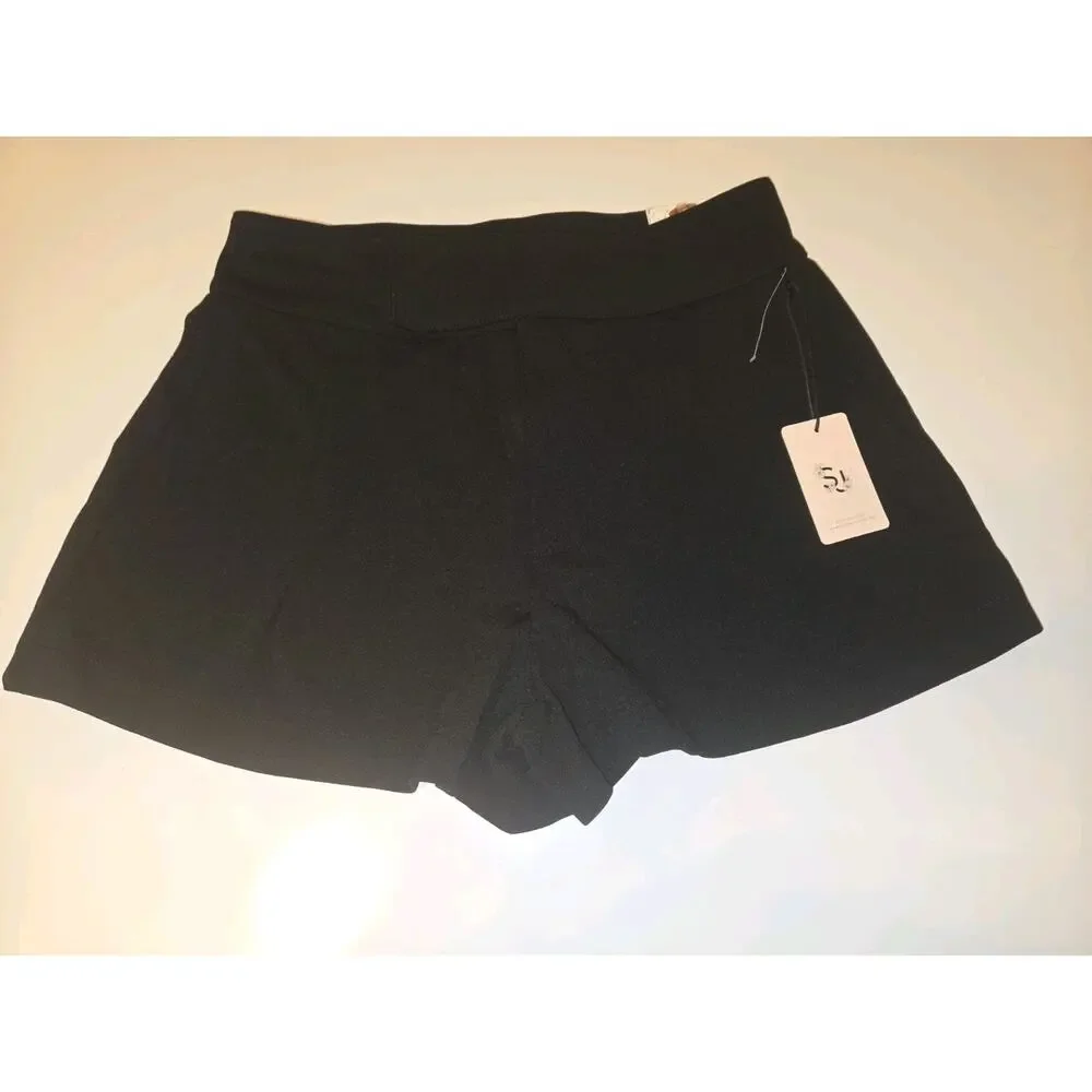Sincerely Jules Women’s Trouser Shorts 7/28 Black High Rise Dress Shorts NWT